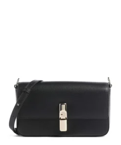 Iride S Umhängetasche genarbtes Leder schwarz