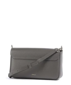 Iride S Umhängetasche genarbtes Leder dunkelgrau