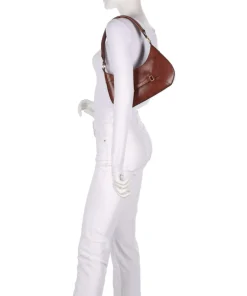 Isabella Schultertasche fein genarbtes Rindsleder braun