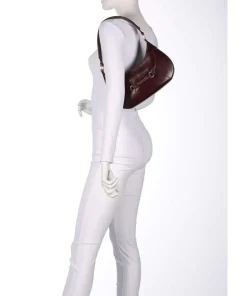 Isabella Schultertasche fein genarbtes Rindsleder dunkelrot