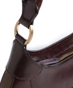 Isabella Schultertasche fein genarbtes Rindsleder dunkelrot