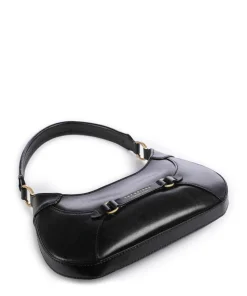 Isabella Schultertasche fein genarbtes Rindsleder schwarz