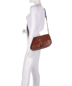 Isadora Schultertasche genarbtes Rindsleder braun