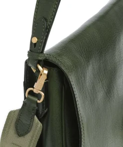 Isadora Schultertasche genarbtes Rindsleder khaki