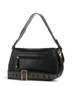 Isadora Schultertasche genarbtes Rindsleder schwarz