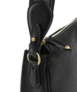 Isadora Umhängetasche genarbtes Rindsleder schwarz