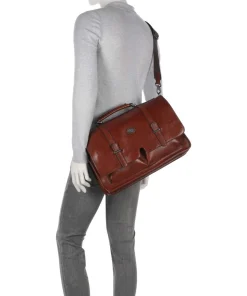 Isaia Aktentasche 14″ fein genarbtes Rindsleder braun