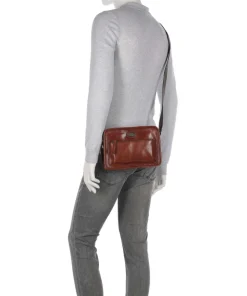 Isaia Umhängetasche fein genarbtes Rindsleder braun