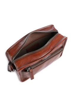 Isaia Umhängetasche fein genarbtes Rindsleder braun