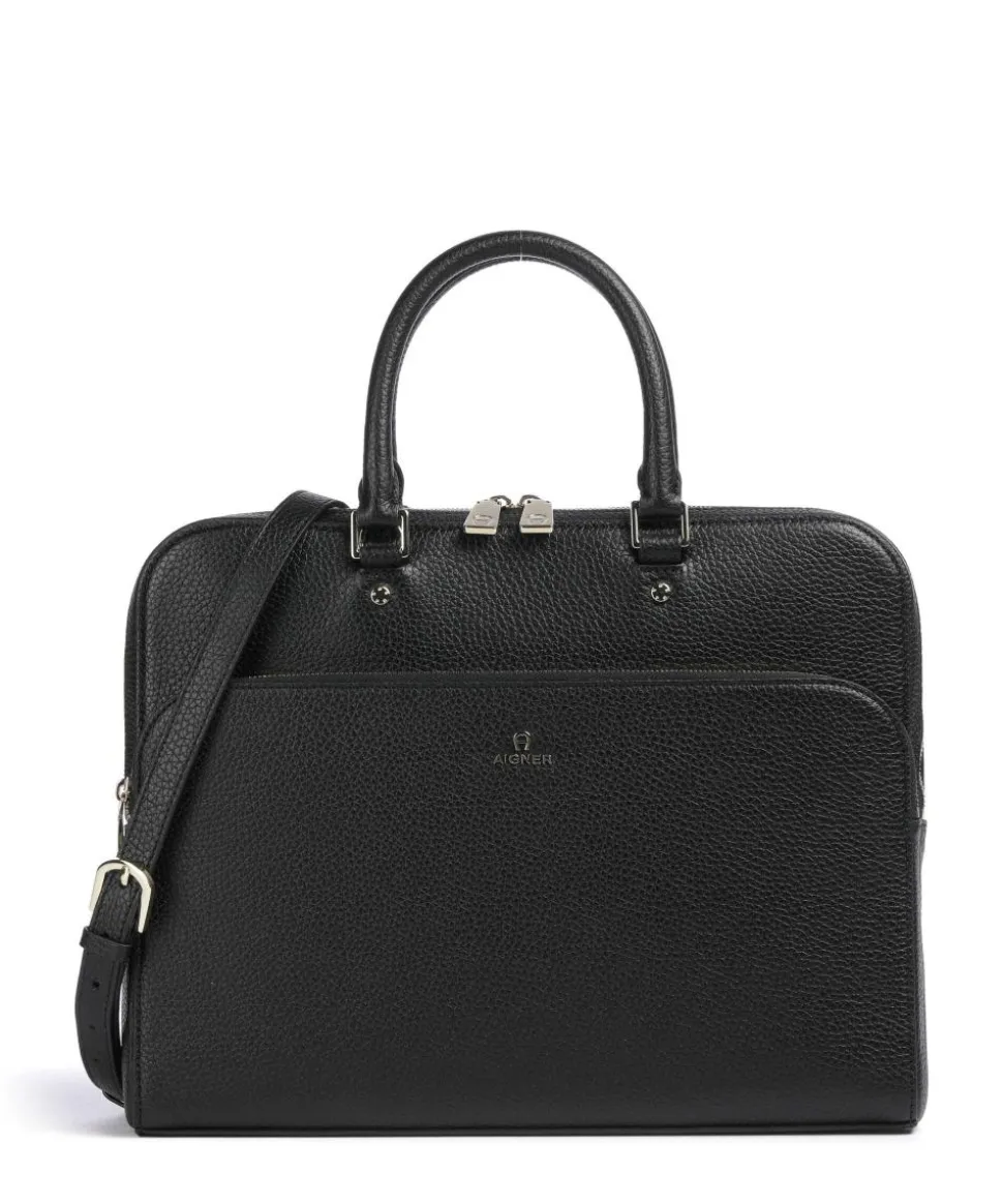 Ivy L Aktentasche 14″ genarbtes Rindsleder schwarz