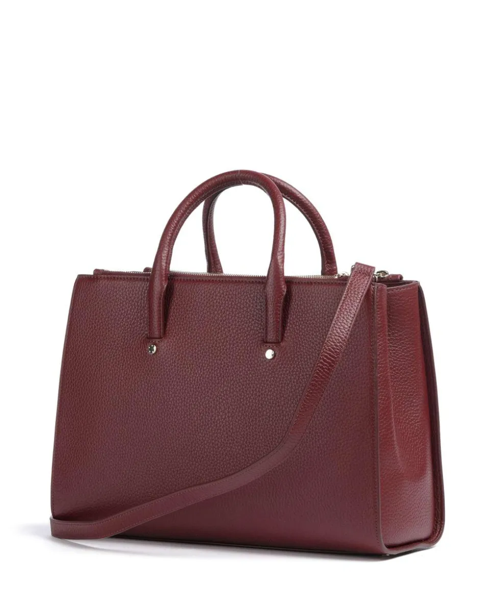 Ivy L Handtasche genarbtes Rindsleder dunkelrot