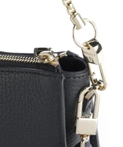 Ivy S Schultertasche genarbtes Rindsleder navy