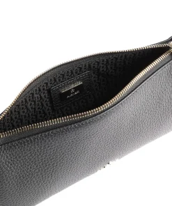 Ivy S Schultertasche genarbtes Rindsleder schwarz