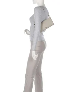 Ivy S Schultertasche genarbtes Rindsleder beige