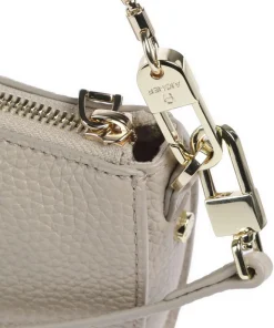 Ivy S Schultertasche genarbtes Rindsleder beige