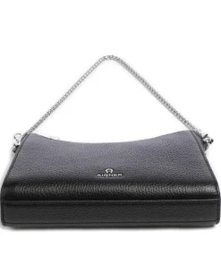 Ivy S Schultertasche genarbtes Rindsleder schwarz