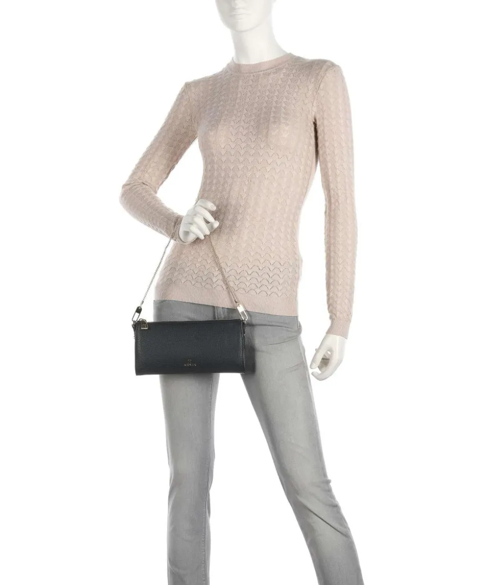 Ivy S Schultertasche genarbtes Rindsleder dunkelblau