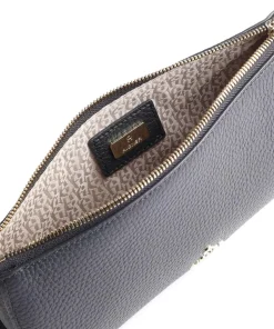 Ivy S Schultertasche genarbtes Rindsleder dunkelblau