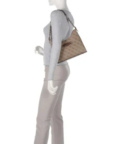 Izzy Schultertasche Lederimitat braun