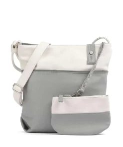 Jana J10 Schultertasche Lederimitat grau/weiß