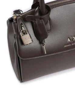 Jane M Handtasche Lederimitat dunkelbraun