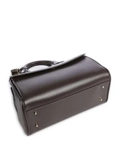 Jane M Handtasche Lederimitat dunkelbraun