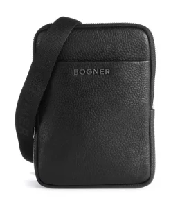 Jasper Jacob Umhängetasche genarbtes Leder schwarz