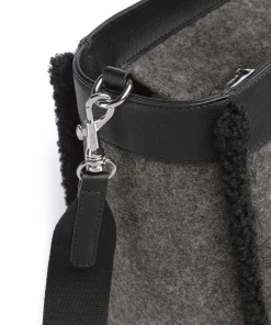 Jeans Calduccio Yvette Handtasche Lederimitat, Textil schwarz