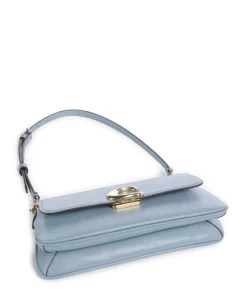 Jet Schultertasche fein genarbtes Rindsleder blaugrau