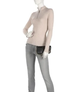 Jet Set Schultertasche genarbtes Rindsleder schwarz