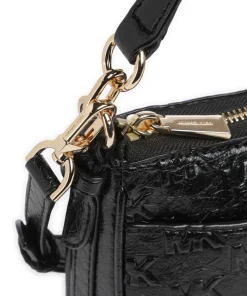 Jet Set Schultertasche Lederimitat schwarz