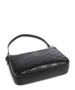 Jet Set Schultertasche Lederimitat schwarz