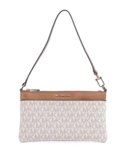 Jet Set Schultertasche Lederimitat elfenbein/braun