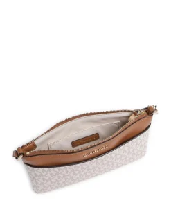 Jet Set Schultertasche Lederimitat elfenbein/braun