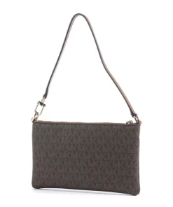 Jet Set Schultertasche Lederimitat dunkelbraun