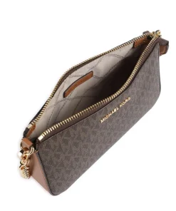 Jet Set Schultertasche Lederimitat dunkelbraun