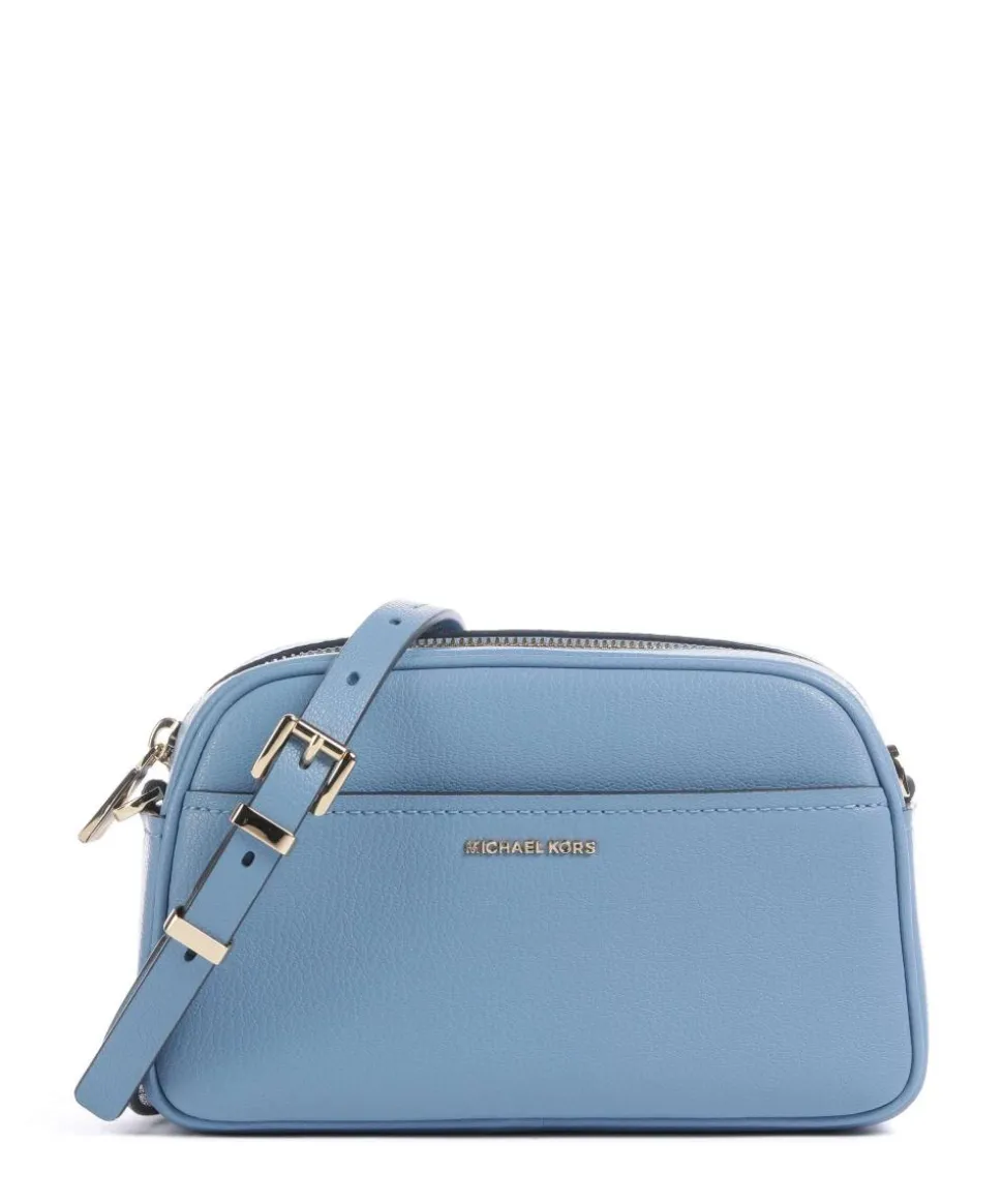 Jet Set Small Umhängetasche genarbtes Rindsleder hellblau