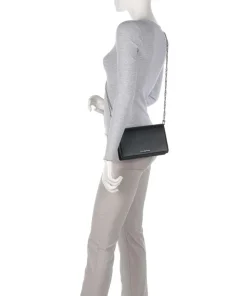 Jet Set Umhängetasche genarbtes Leder schwarz