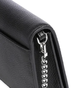 Jet Set Umhängetasche genarbtes Leder schwarz