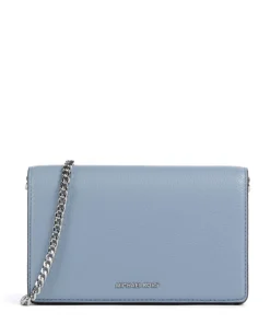 Jet Set Umhängetasche genarbtes Leder blaugrau