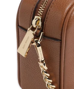 Jet Set Umhängetasche genarbtes Rindsleder braun