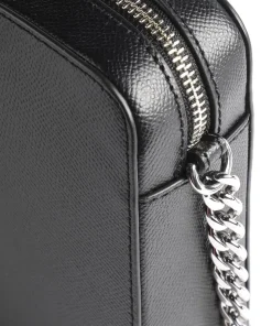 Jet Set Umhängetasche genarbtes Rindsleder schwarz