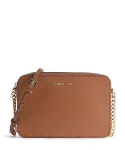 Jet Set Umhängetasche genarbtes Rindsleder braun