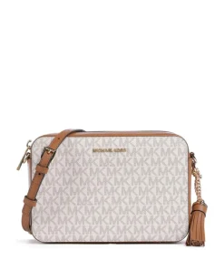 Jet Set Umhängetasche Lederimitat, Canvas elfenbein