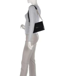 Jonna Schultertasche Leder schwarz