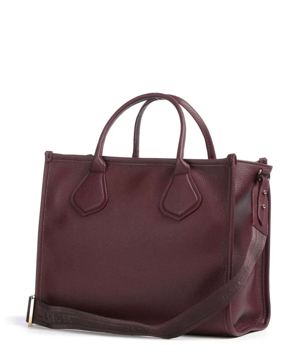 Jour M Handtasche genarbtes Rindsleder brombeer