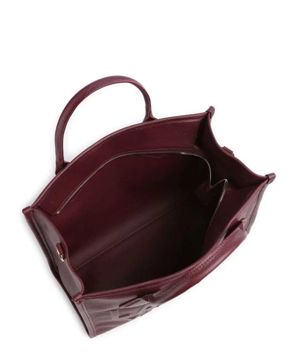 Jour M Handtasche genarbtes Rindsleder brombeer