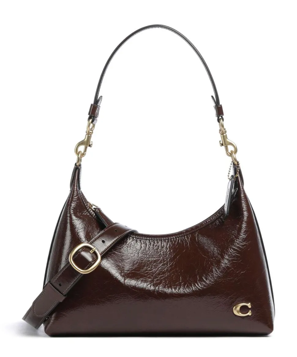 Juliet Schultertasche genarbtes Leder braun