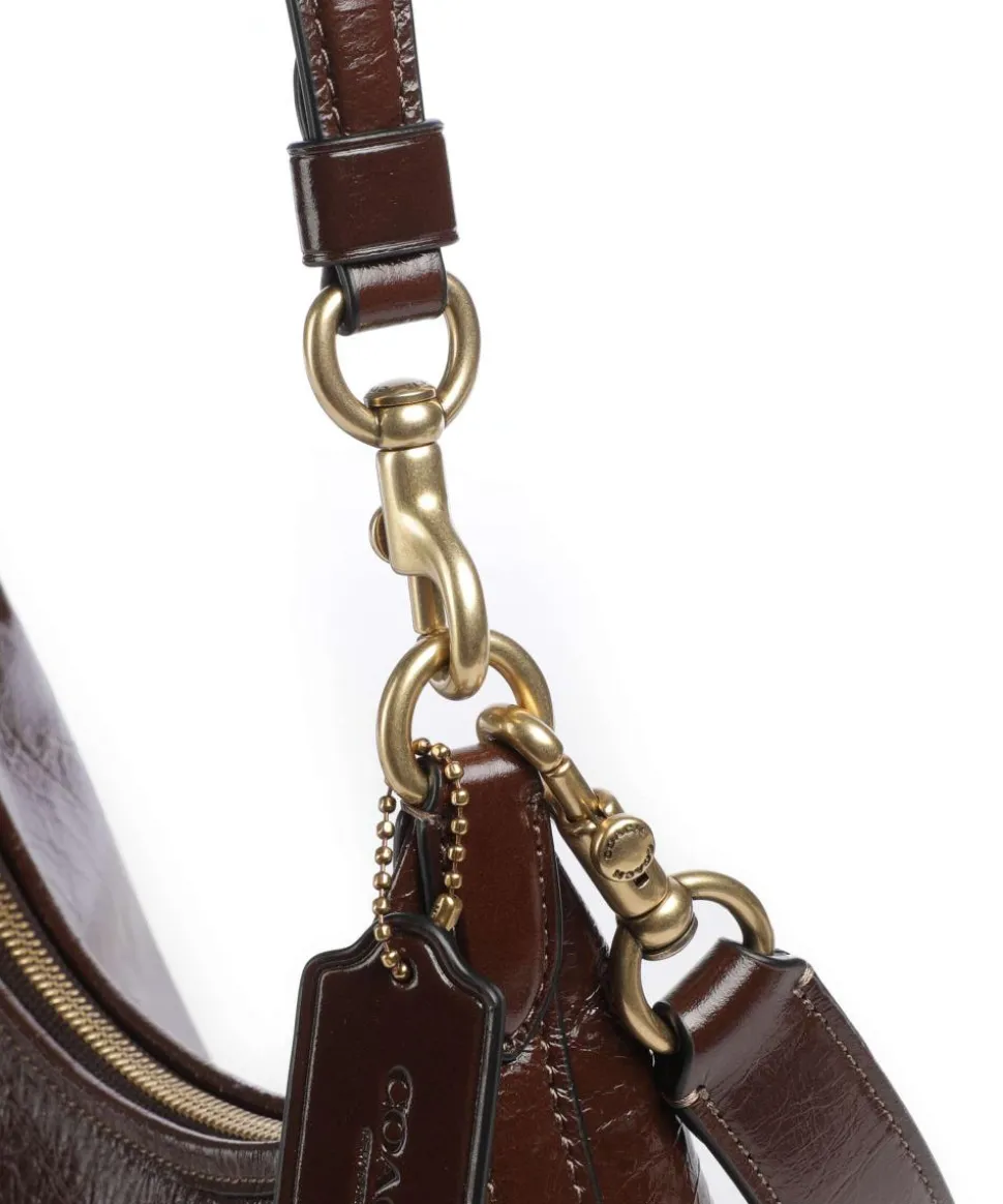 Juliet Schultertasche genarbtes Leder braun