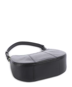 Juliette Schultertasche genarbtes Rindsleder schwarz